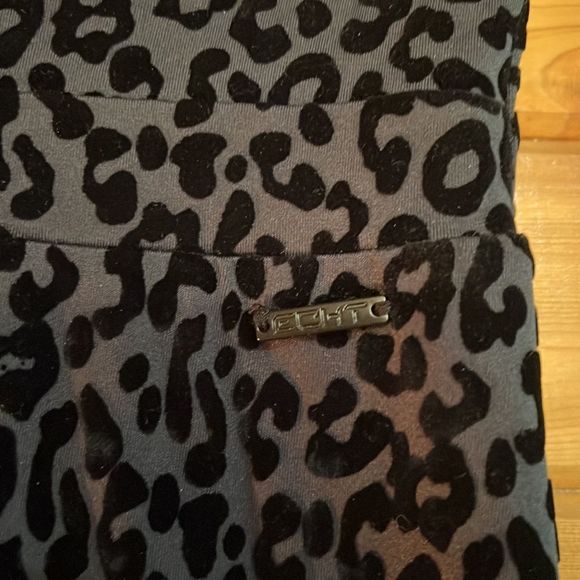 Echt black/grey velvet leopard print active leggings - Picture 4 of 11